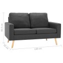 2-OSOBOWA SOFA CIEMNOSZARA TKANINA