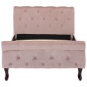 RAMA ŁÓŻKA RÓŻOWA TAPICEROWANA AKSAMITEM 90X200CM