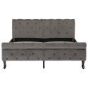 RAMA ŁÓŻKA SZARA TAPICEROWANA AKSAMITEM 140X200CM