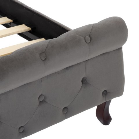 RAMA ŁÓŻKA SZARA TAPICEROWANA AKSAMITEM 140X200CM