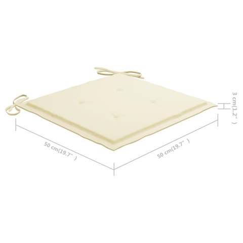 KRZESŁA OGRODOWE Z PODUSZKAMI 3 SZT. LITE DREWNO AKACJOWE