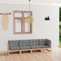 4-OSOBOWA SOFA OGRODOWA Z PODUSZKAMI DREWNO SOSNOWE