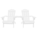 KRZESŁA OGRODOWE ADIRONDACK ZE STOLIKIEM DREWNO JODŁOWE BIAŁE