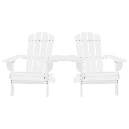 KRZESŁA OGRODOWE ADIRONDACK ZE STOLIKIEM DREWNO JODŁOWE BIAŁE
