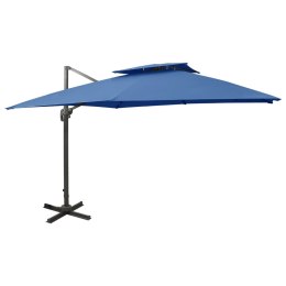 PARASOL WISZĄCY Z PODWÓJNĄ CZASZĄ 300X300CM LAZUROWY