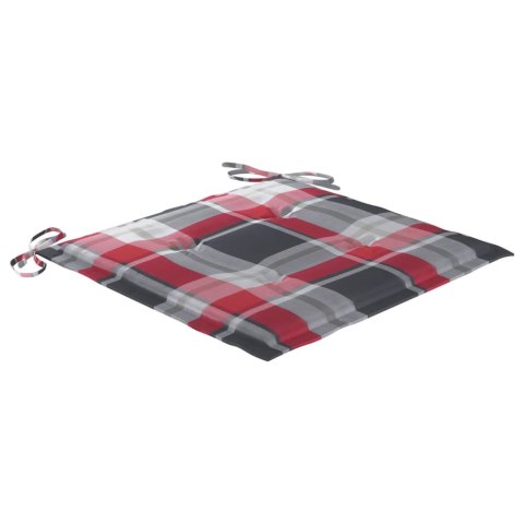 PODUSZKI NA KRZESŁA OGRODOWE 50X50X4CM 4 SZT CZERWONA KRATA