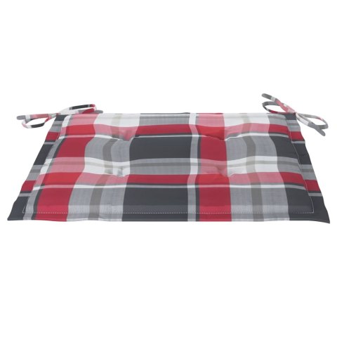 PODUSZKI NA KRZESŁA OGRODOWE 50X50X4CM 4 SZT CZERWONA KRATA