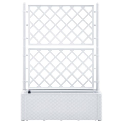 PODWYŻSZONA DONICA Z TRELIAŻEM I SYSTEMEM PODLEWANIA BIAŁA