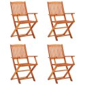 SKŁADANE KRZESŁA OGRODOWE 4 SZT. LITE DREWNO EUKALIPTUSOWE