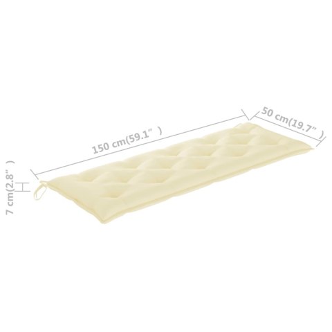 PODUSZKA NA ŁAWKĘ OGRODOWĄ BIAŁA 150X50X7CM TKANINA