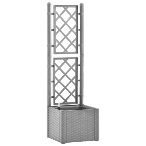 PODWYŻSZONA DONICA Z TRELIAŻEM I SYSTEMEM PODLEWANIA SZARA