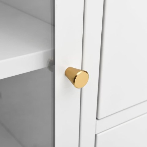 KOMODA BIAŁA 105X35X70CM STAL I SZKŁO HARTOWANE