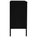 KOMODA CZARNA 75X35X70CM STAL I SZKŁO HARTOWANE