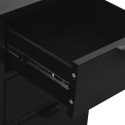 KOMODA CZARNA 75X35X70CM STAL I SZKŁO HARTOWANE