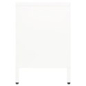 SZAFKA POD TELEWIZOR BIAŁA 105X35X52CM STAL I SZKŁO