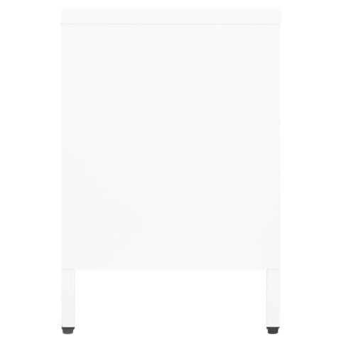 SZAFKA POD TELEWIZOR BIAŁA 105X35X52CM STAL I SZKŁO