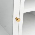 SZAFKA POD TELEWIZOR BIAŁA 105X35X52CM STAL I SZKŁO