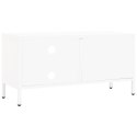 SZAFKA POD TELEWIZOR BIAŁA 90X30X44CM STAL I SZKŁO