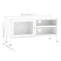 SZAFKA POD TELEWIZOR BIAŁA 90X30X44CM STAL I SZKŁO