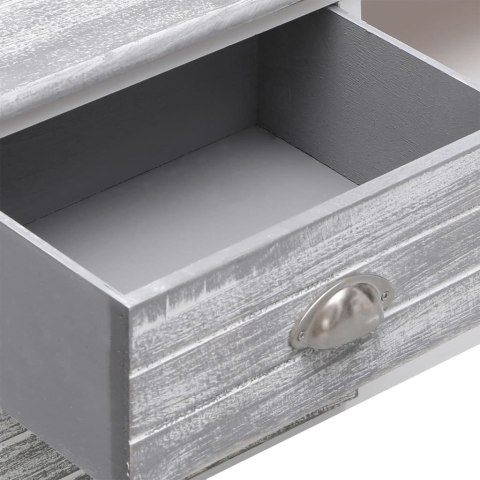 SZAFKA POD TV BIAŁO-SZARA108X30X40CM DREWNO PAULOWNIA