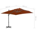 WISZĄCY PARASOL NA SŁUPKU ALUMINIOWYM TERAKOTOWY 300X300CM