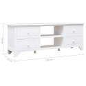 SZAFKA POD TV BIAŁA108X30X40CM DREWNO PAULOWNIA
