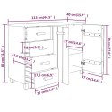 KOMODA CIEMNOSZARA 113X40X80CM LITE DREWNO SOSNOWE