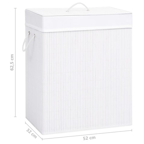 BAMBUSOWY KOSZ NA PRANIE BIAŁY 100 L