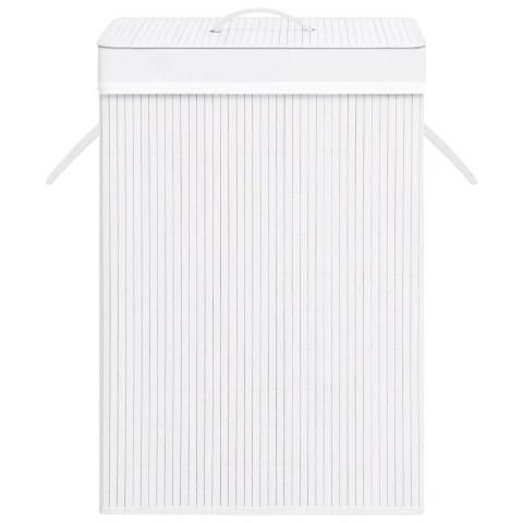 BAMBUSOWY KOSZ NA PRANIE BIAŁY 72 L