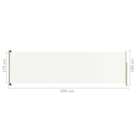 WYSUWANA MARKIZA BOCZNA NA TARAS 180X600CM KREMOWA