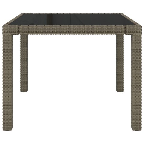 STÓŁ OGRODOWY 90X90X75CM SZKŁO I RATTAN PE SZARY