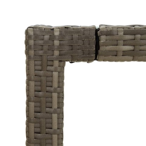 STÓŁ OGRODOWY 90X90X75CM SZKŁO I RATTAN PE SZARY