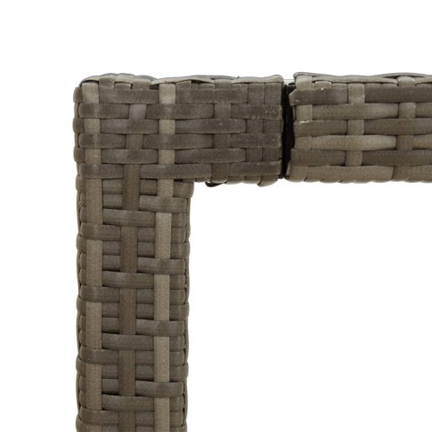 STÓŁ OGRODOWY SZARY 190X90X75CM SZKŁO I RATTAN PE