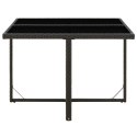 STÓŁ OGRODOWY CZARNY 109X107X74CM POLIRATTAN I SZKŁO