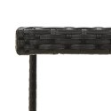 STÓŁ OGRODOWY CZARNY 109X107X74CM POLIRATTAN I SZKŁO