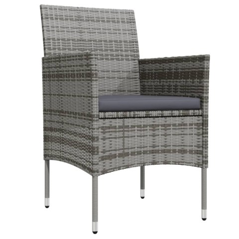 3-CZĘŚCIOWY ZESTAW MEBLI OGRODOWYCH Z PODUSZKAMI SZARO-CZARNY