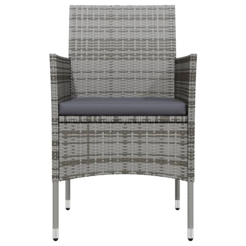 3-CZĘŚCIOWY ZESTAW MEBLI OGRODOWYCH Z PODUSZKAMI SZARO-CZARNY