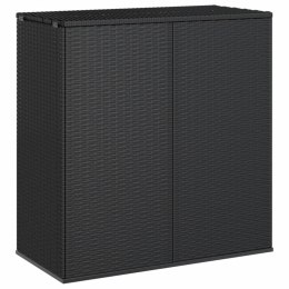 SKRZYNIA NA PODUSZKI OGRODOWE RATTAN PE 100X49X103,5CM CZARNA