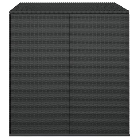 SKRZYNIA NA PODUSZKI OGRODOWE RATTAN PE 100X97,5X104CM CZARNA