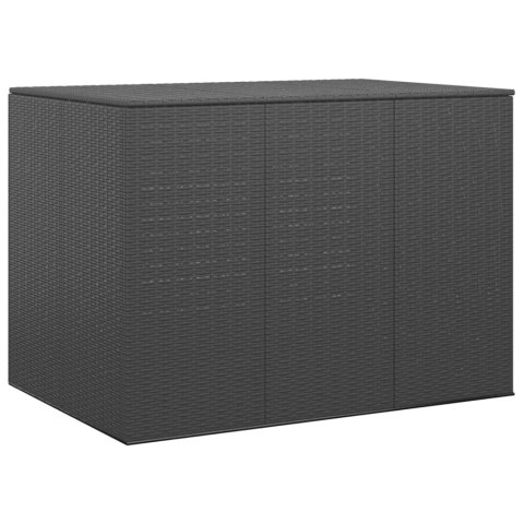 SKRZYNIA NA PODUSZKI OGRODOWE RATTAN 145X100X103CM CZARNA
