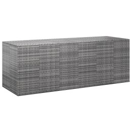 SKRZYNIA NA PODUSZKI OGRODOWE RATTAN 291X100,5X104CM SZARA