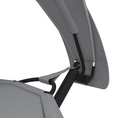 HAMAK Z ZADASZENIEM SZARY STAL I TKANINA OXFORD