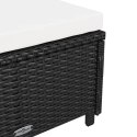 LEŻAK OGRODOWY Z KREMOWĄ PODUSZKĄ POLIRATTAN CZARNY