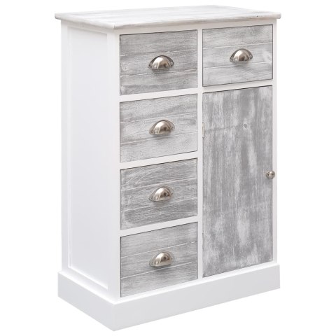 KOMODA Z 10 SZUFLADAMI SZARA 113X30X79CM DREWNIANA