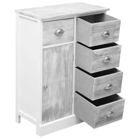 KOMODA Z 10 SZUFLADAMI SZARA 113X30X79CM DREWNIANA