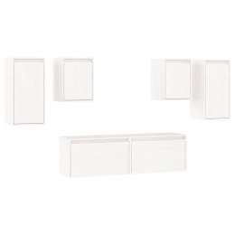 SZAFKI POD TV 6 SZT. BIAŁE DREWNO SOSNOWE