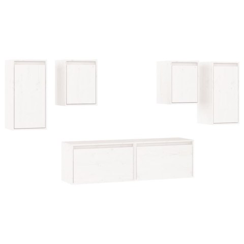 SZAFKI POD TV 6 SZT. BIAŁE DREWNO SOSNOWE