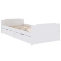 RAMA ŁÓŻKA Z SZUFLADAMI BIAŁA DREWNO SOSNOWE 90X200CM