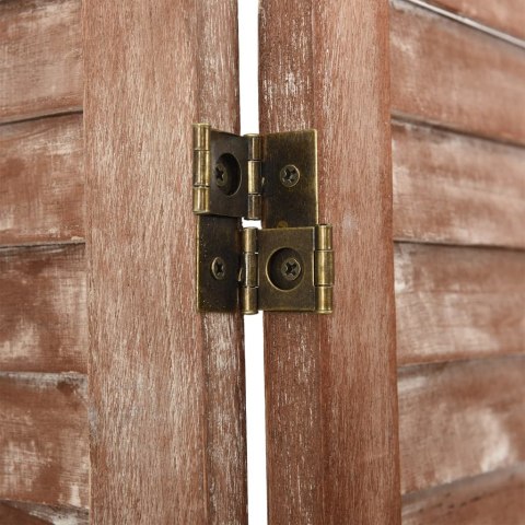 PARAWAN POKOJOWY PRZEGRODA ŚCIANKA 6-PANELOWY BRĄZOWY 210X165CM PAULOWNIA