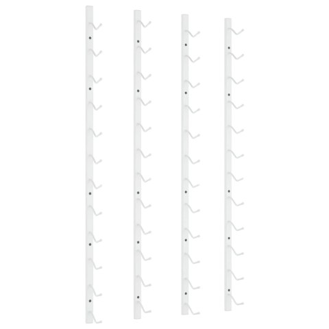 UCHWYTY ŚCIENNE NA 12 BUTELEK WINA 2 SZT. BIAŁY ŻELAZNY